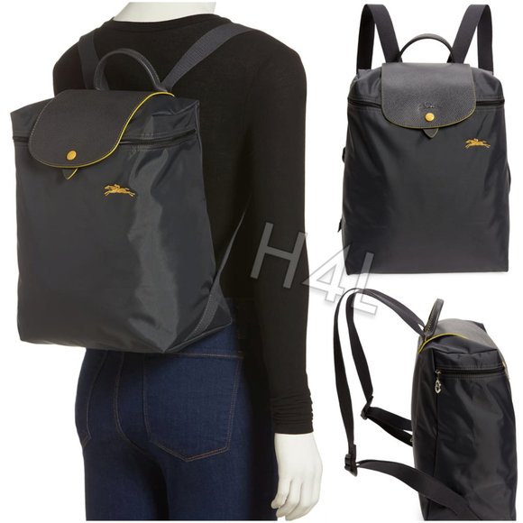 Longchamp Handbags - NWT Longchamp Le Pliage Large Gunmetal Backpack